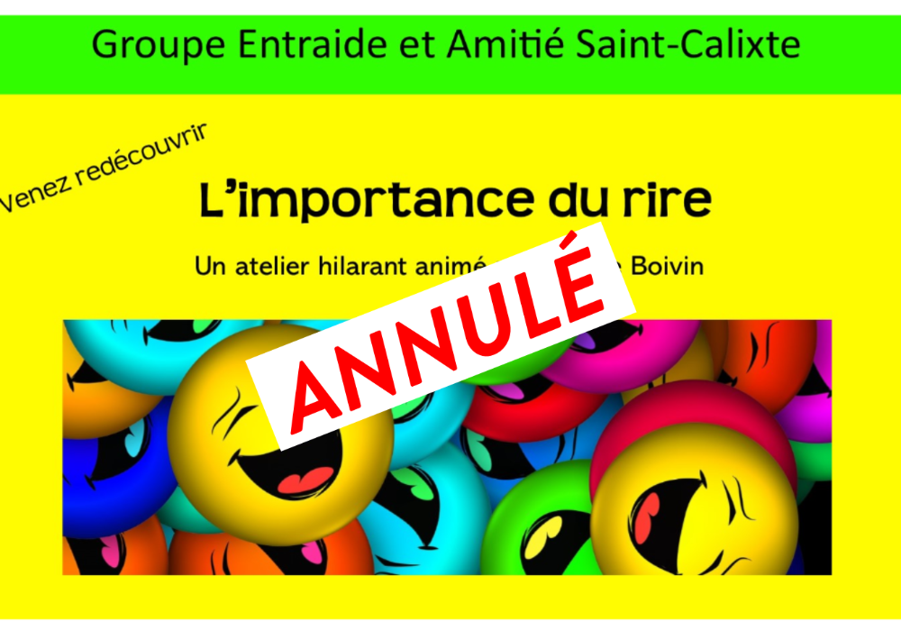 Atelier L’importance du rire  / ANNULÉ