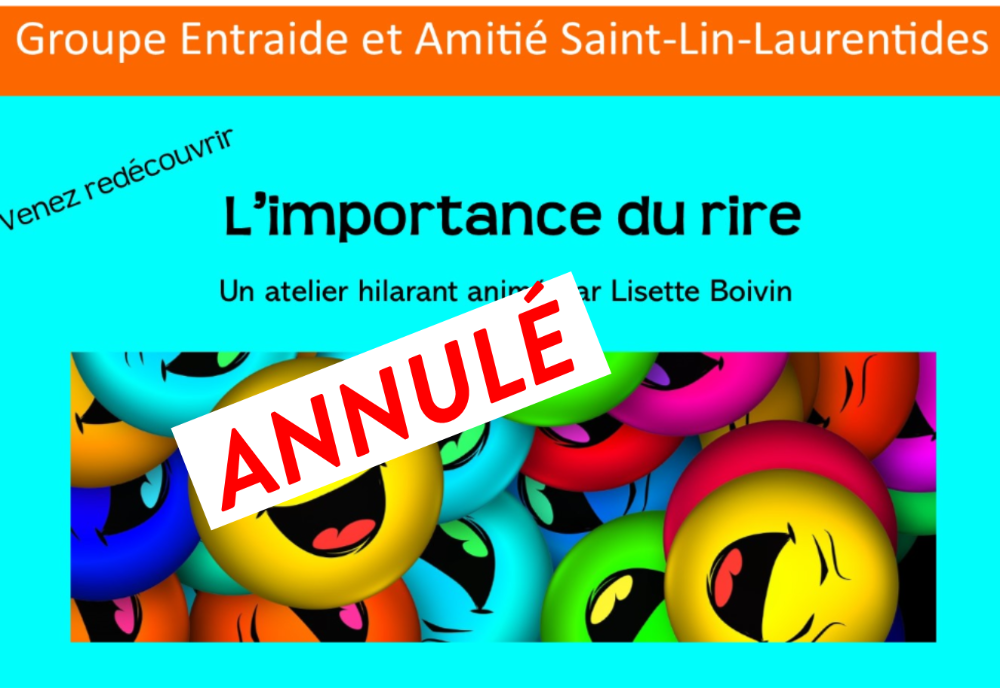 Atelier L’importance du rire / ANNULÉ